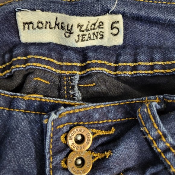 MONKEY RIDE JEANS DARKE BLUE - 3 BUTTON JEANS - JUNIORS SIZE 5 - Picture 11 of 11